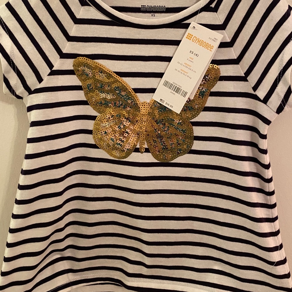 NWT Gymboree sequin butterfly hi low top